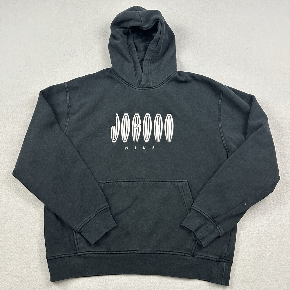 Jordan Hoodie Men Medium Black Flight MVP Jumpman Fleece Pullover Sweatshirt M *